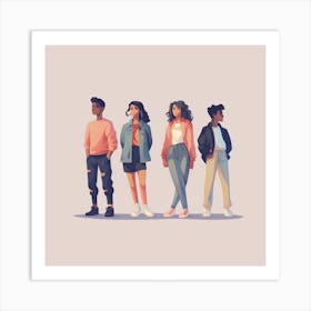 Group Of Young People 1 Art Print