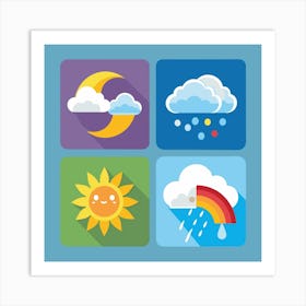 Weather Icons Set 11 Art Print