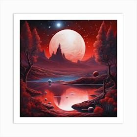 Red Moon In The Sky Art Print