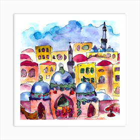 Watercolor Of A City 1 Art Print