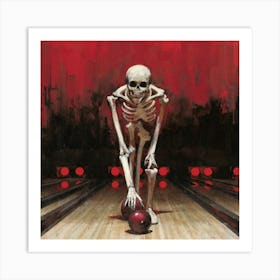 Skeleton Bowling 2 Art Print