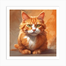 Orange Cat Art Print (4) Art Print