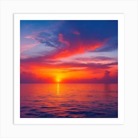 Sunset Over The Ocean Art Print