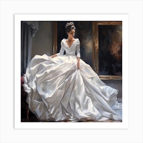 Bride In A White Dress 3 Art Print