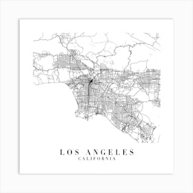 Los Angeles California Street Map Minimal Square Art Print