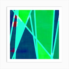 Mellow Haze - Blue Lime Art Print