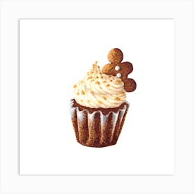 Gingerbread Man Cupcake Art Print