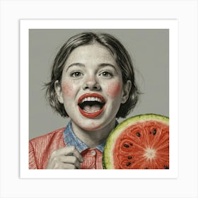 Watermelon Girl 1 Art Print