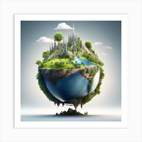 3d Rendering Of The Earth 1 Art Print