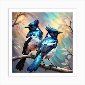 Birds On A Branch 1 Art Print