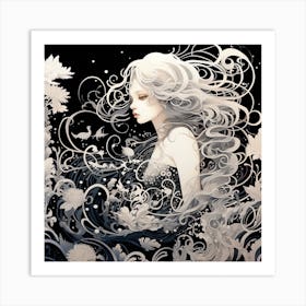 Girl In The Water Art Print