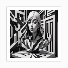 Abstract Portrait Of A Woman Art Print