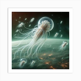 Jellyfish In Space 1 Art Print