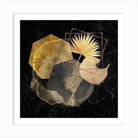 Gold Leaf Geo Botanical 1 Art Print