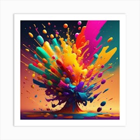 Color Explosion 1, an abstract AI art piece that bursts with vibrant hues and creates an uplifting atmosphere. Generated with AI,Art Style_Disney,CFG Scale_3.0, Step Scale_50 Art Print