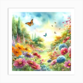 Butterfly Garden Art Print