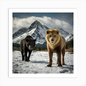 Lion And Bear Art Print