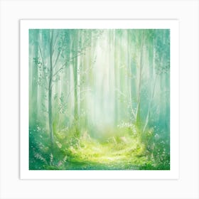 Watercolor Of A Forest Art Print