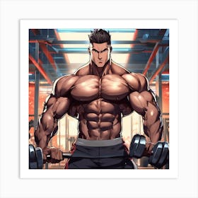 Muscular Bodybuilder 1 Art Print