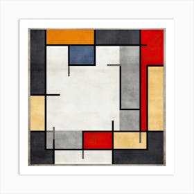 Quantum Quest: Mid Century Geometric Adventure Art Print