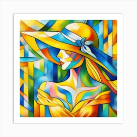 Lady In Sundress And Hat Art Print