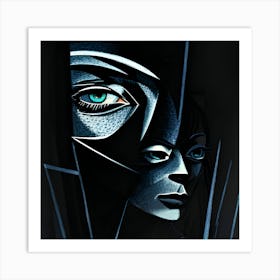 Woman With Blue Eyes Art Print