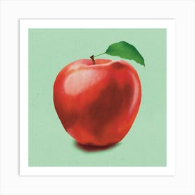 Orchard Glow - Modern Minimalist Apple On Green Art Print