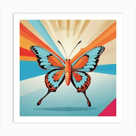 Butterfly With Sunburst 1 Art Print