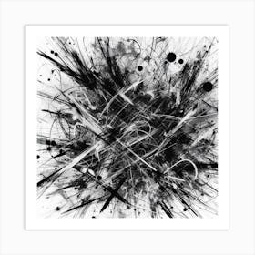 Abstract Black And White Painting 2 Art Print