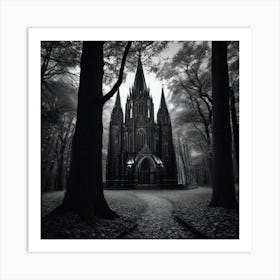 Gothic Church In The Woods Art Print