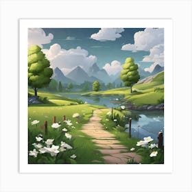 Peaceful Landscapes (5) Art Print