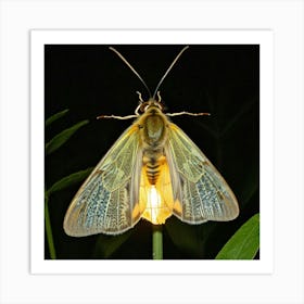 Moth On A Plant 1 Art Print