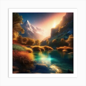 River In The Mountains 20 Art Print