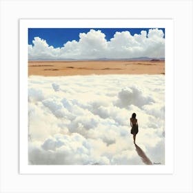 Girl In The Clouds Art Print