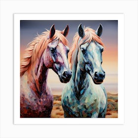 Pair of horses Art Print