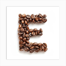 Coffee Beans Alphabet E Art Print