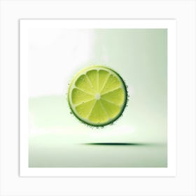 Lime Slice In The Air Art Print