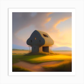 House In The Field Art Print