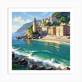 Camogie Italy Coast Art Print 2 Art Print