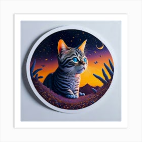 Cat Colored Sky (70) Art Print