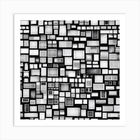 Black And White Squares 1 Art Print