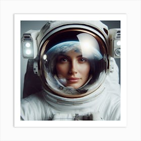 Woman Astronaut In Space Art Print