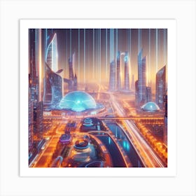 Futuristic City V2 Art Print