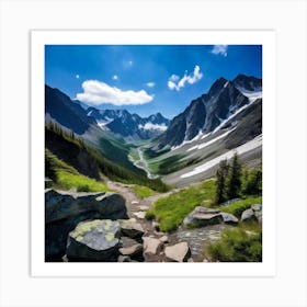 Peak Summit Ridge Glacier Snowcap Slope Elevation Climb Hike Trail Valley Range Gran (2) Art Print