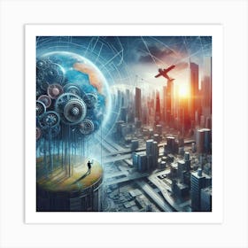 Futuristic Cityscape 1 Art Print