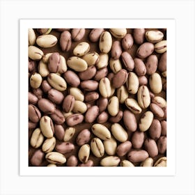 Chocolate Beans On A Brown Background Art Print