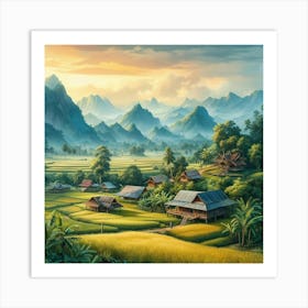 Thai Village Art Print