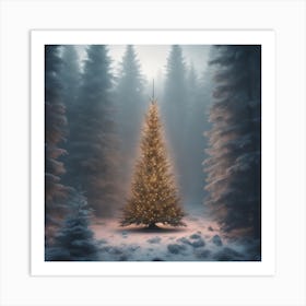 Christmas Tree In The Forest 25 Art Print