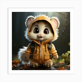 Little Mouse In A Jacket Art Print