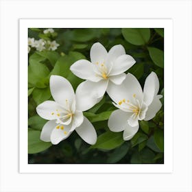 White Jasmine Flowers Art Print